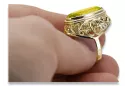 Vintage style Ring Peridot 14K Yellow gold vrc184y
